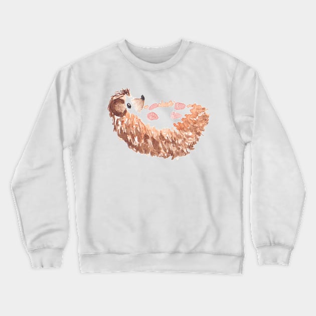 Rolly Polly Hedgehog Crewneck Sweatshirt by RadDadArt